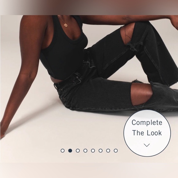 New with tags Abercrombie & Finch curvy love low rise 90’s baggy jean - Picture 1 of 7